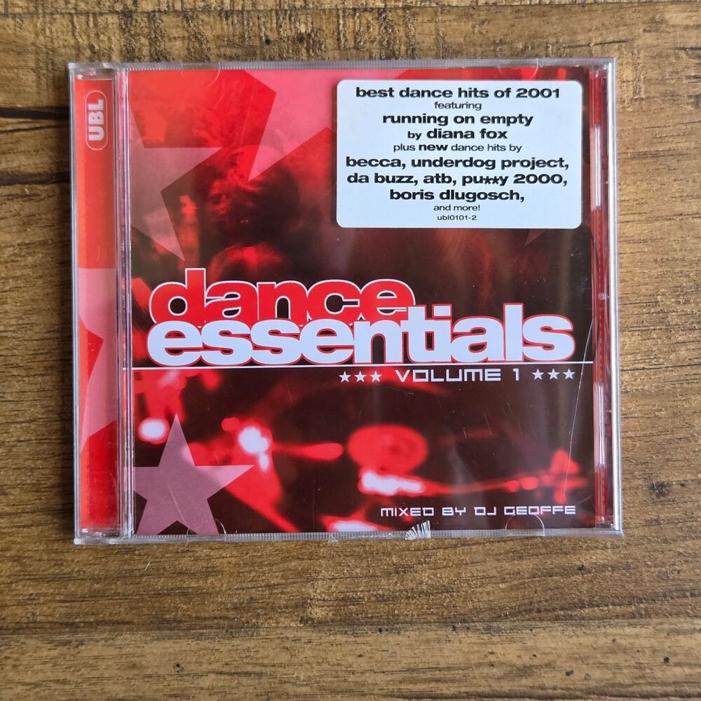 Vtg 2001 Dance Essentials Volume 1 Mixed by DJ Geoffe CD Hype Sticker